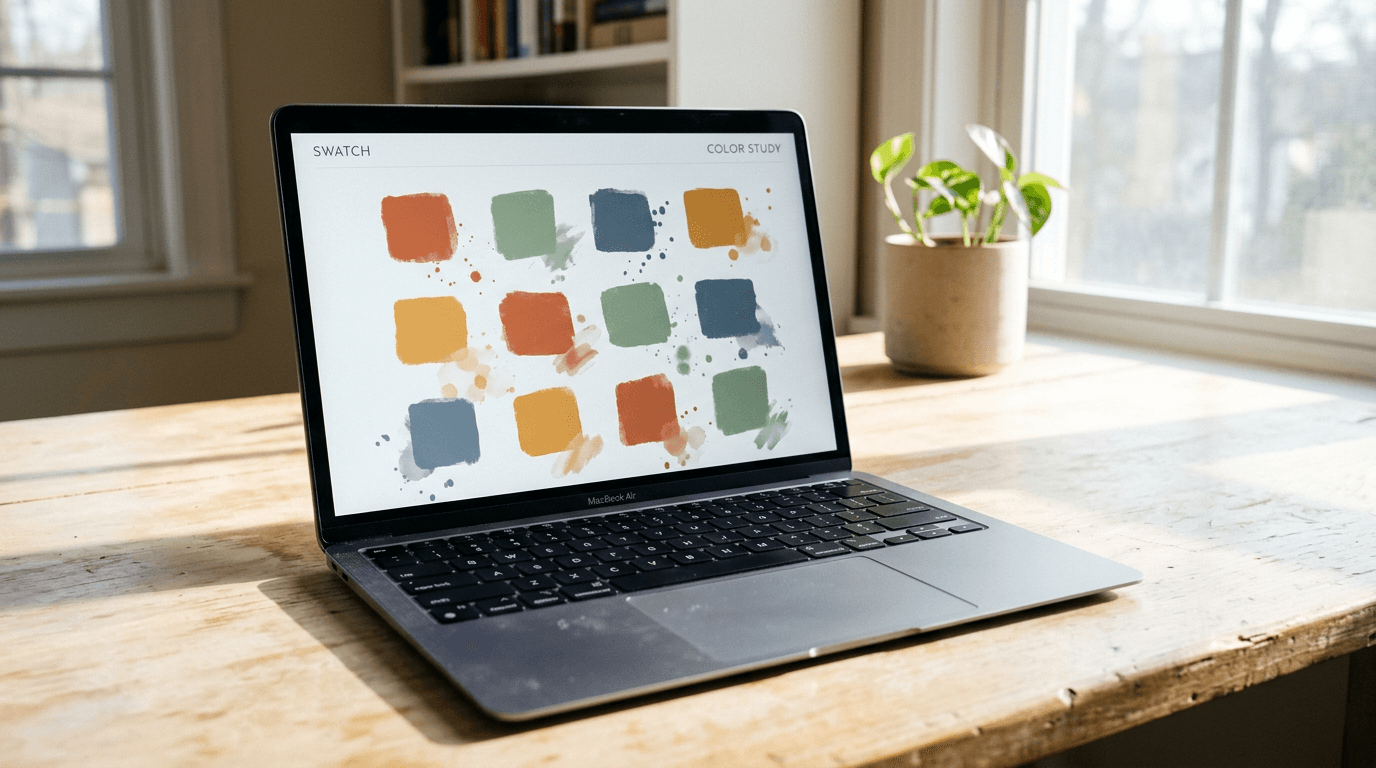 Custom homepage design concept laid out on paper